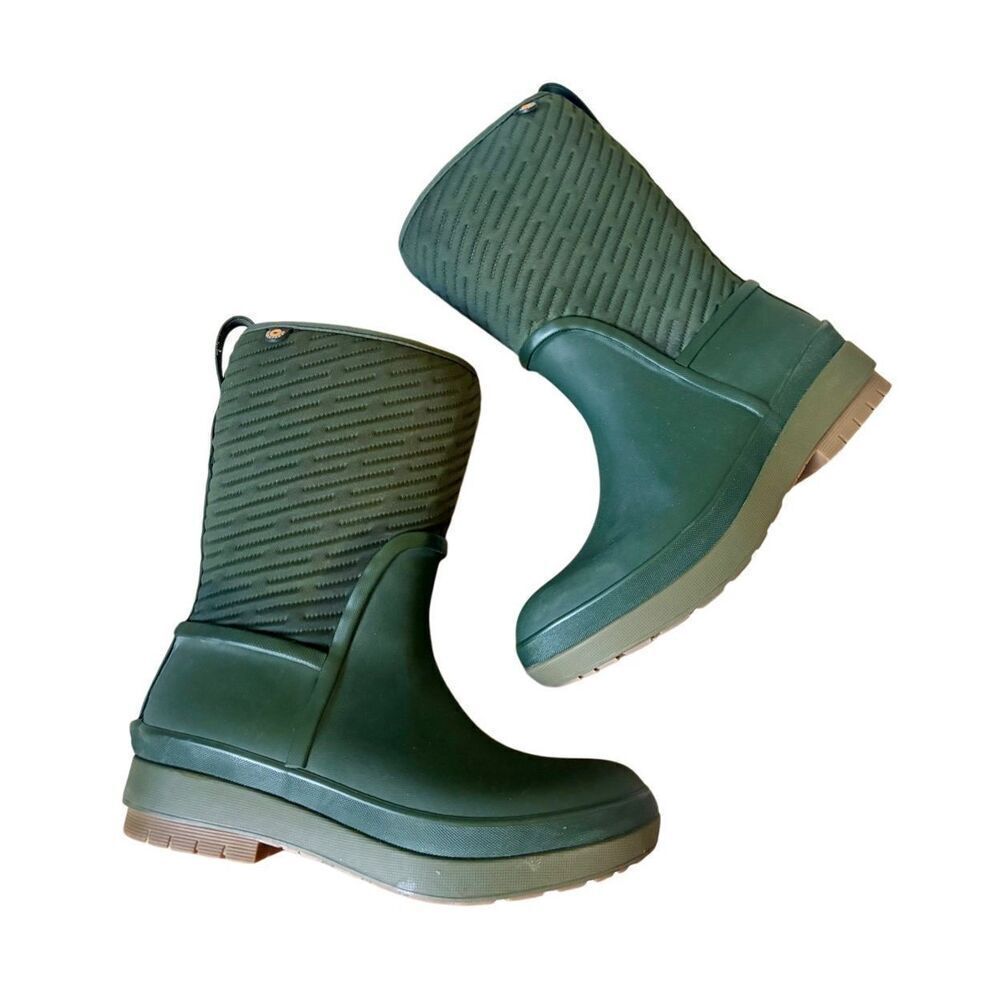 Bogs Outdoor Rain Snow Boots Womens Zipper‎ Crandall Waterproof size 6 Green